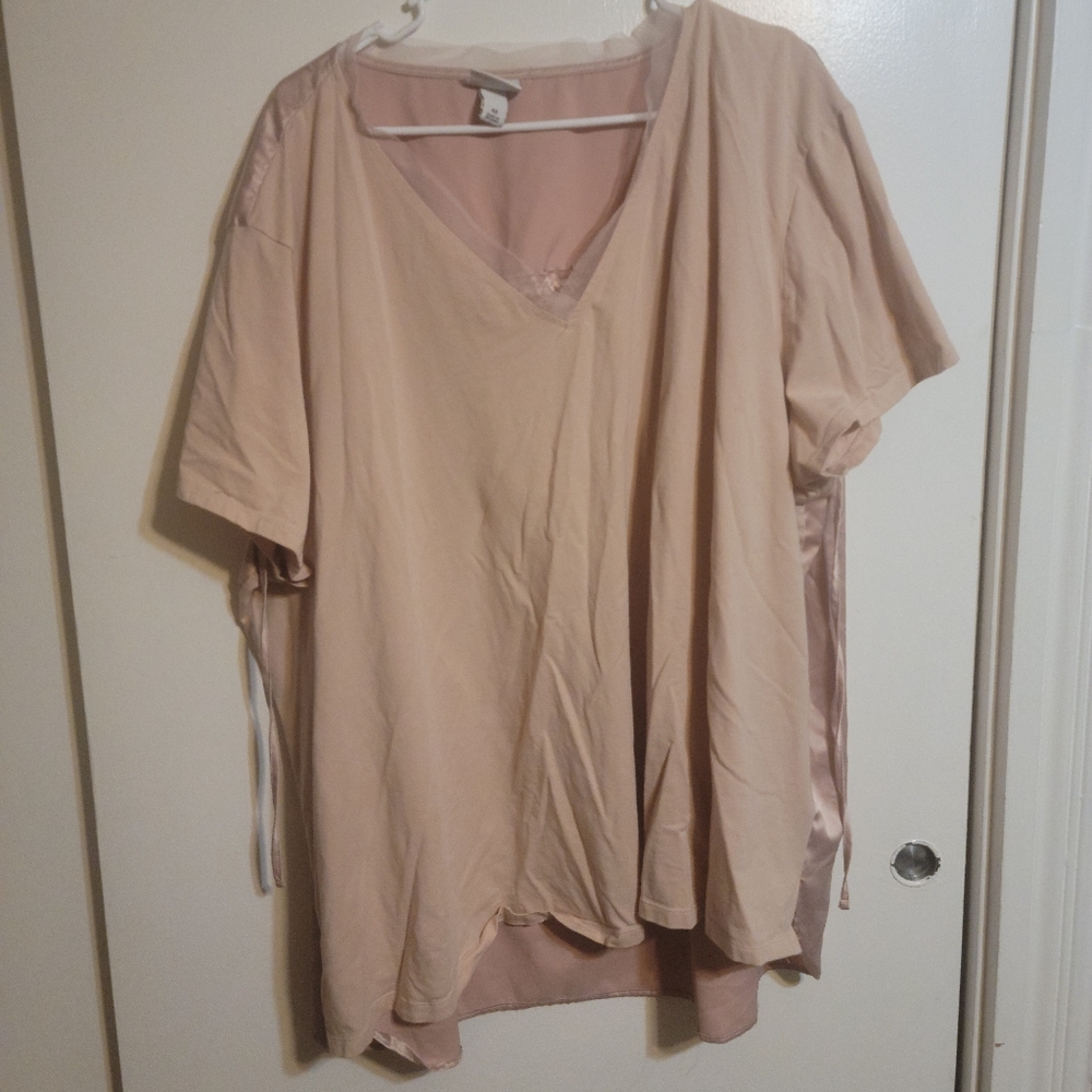 Light pink silky back top